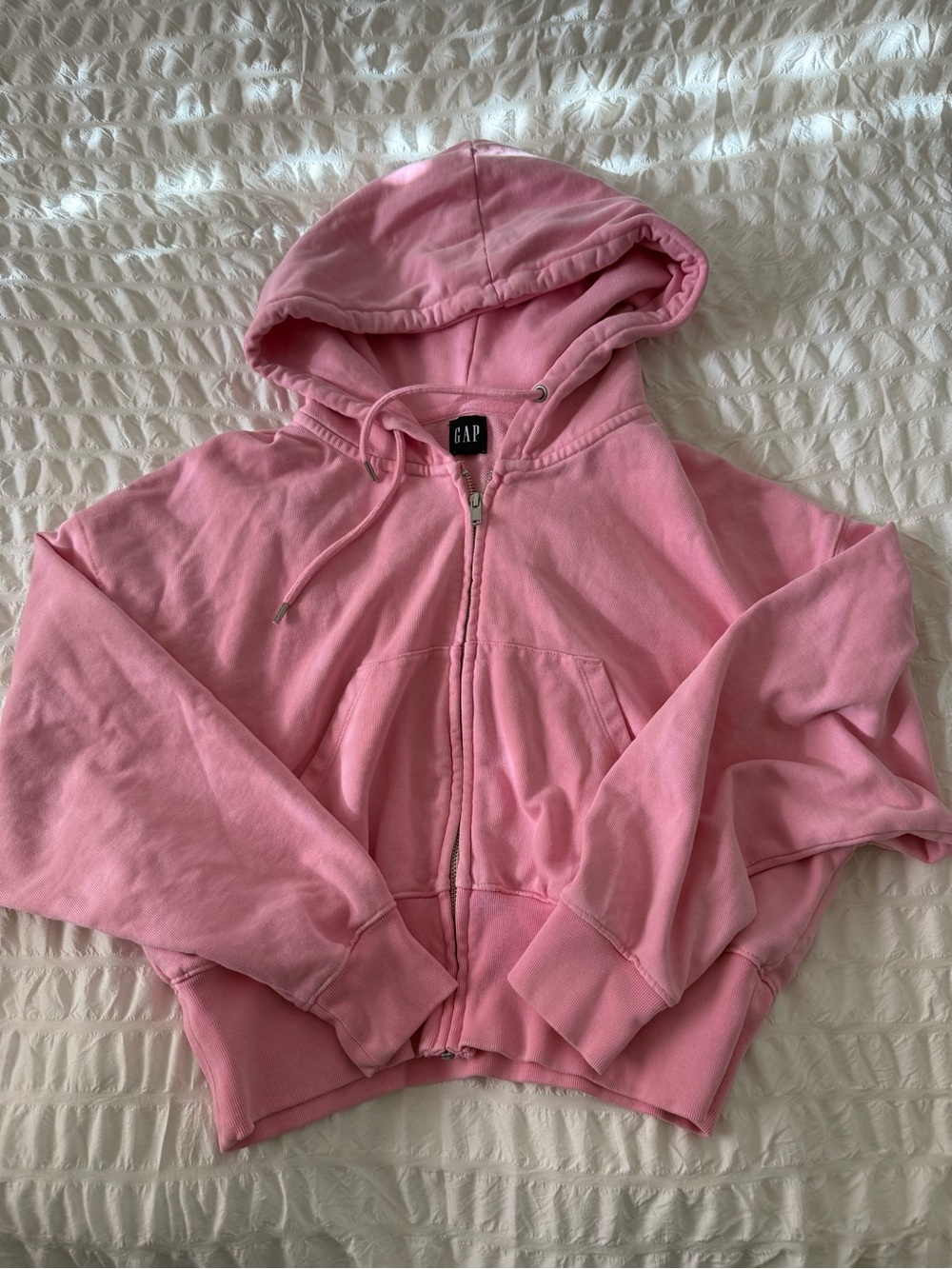 GAP Light Pink Full-Zip Hoodie XS petite